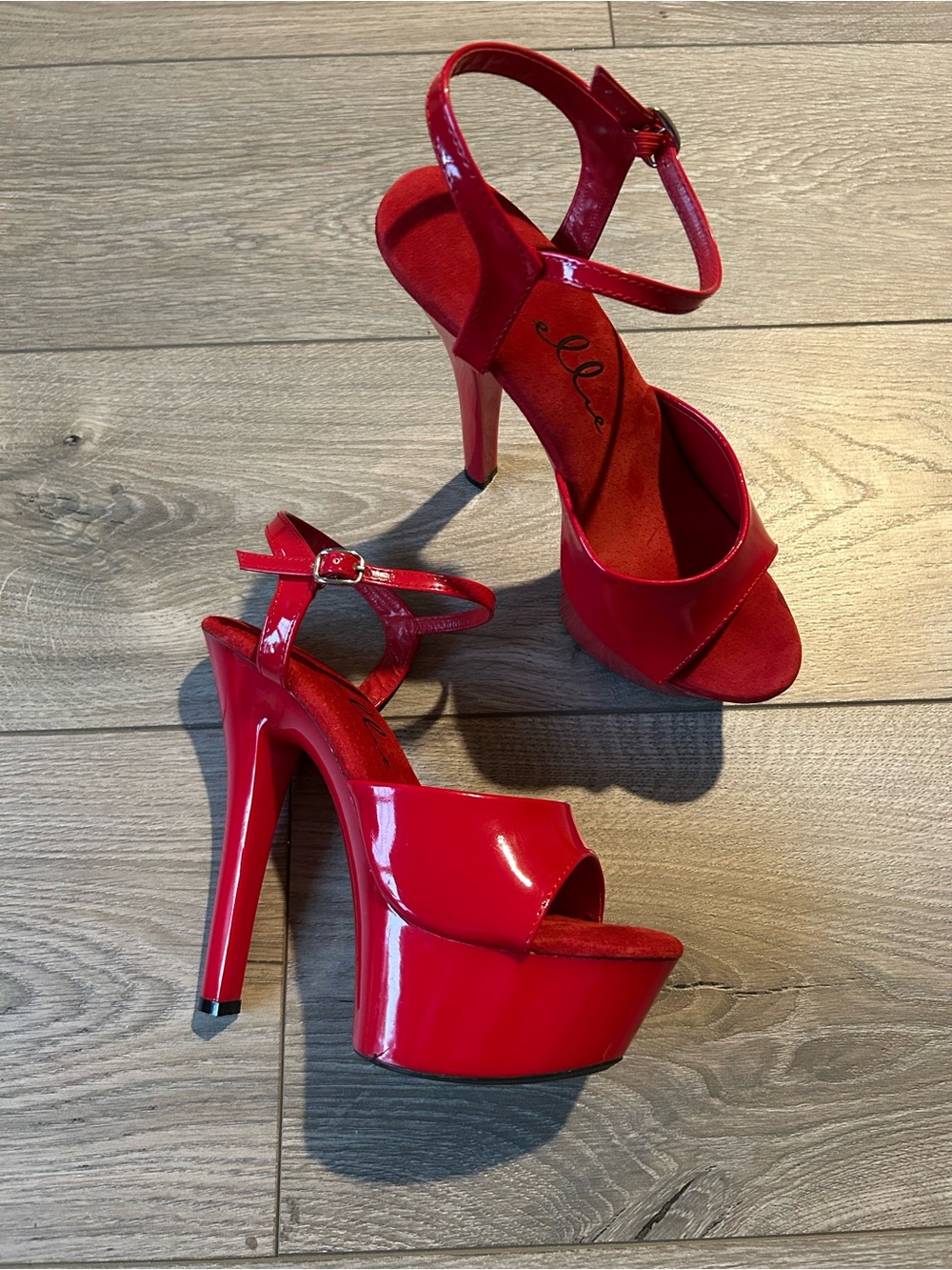 Ellie bright red platform Stiletto stripper shoes Size 7